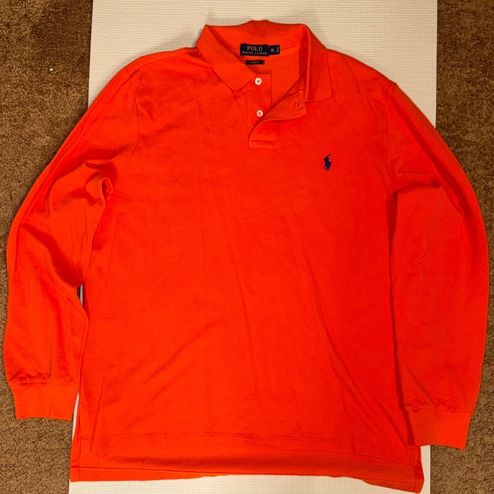 Polo by Ralph Lauren Men's Bright Orange Polo Shirt